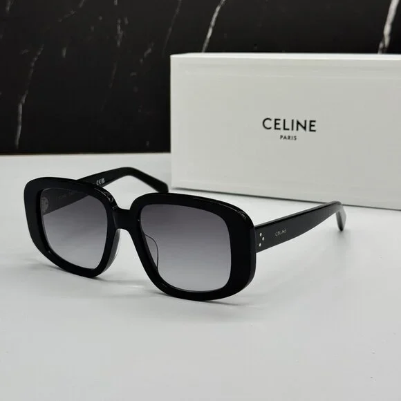 NEW CL40299U 01B CELINE SUNGLASSES BLACK GRAY WOMEN EYEWEAR CELINE CELINE 3 Dots CL40299U women Black Geometric  main image 3